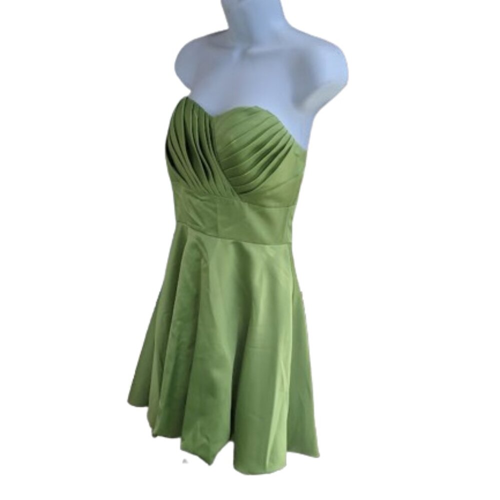 Green Satin Party or Prom Dress Size Small